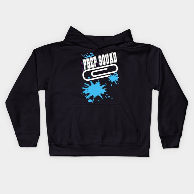 Prep Squad Team Work Splatter Blue Kids Hoodie by Black Ice Design